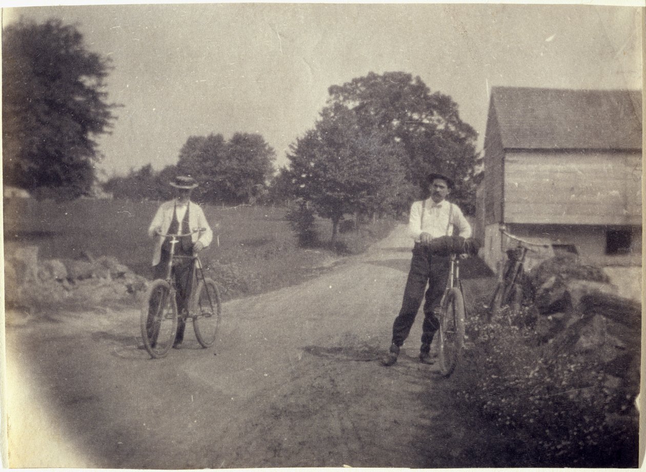 Samuel Murray och Benjamin Eakins på cyklar av Thomas Eakins