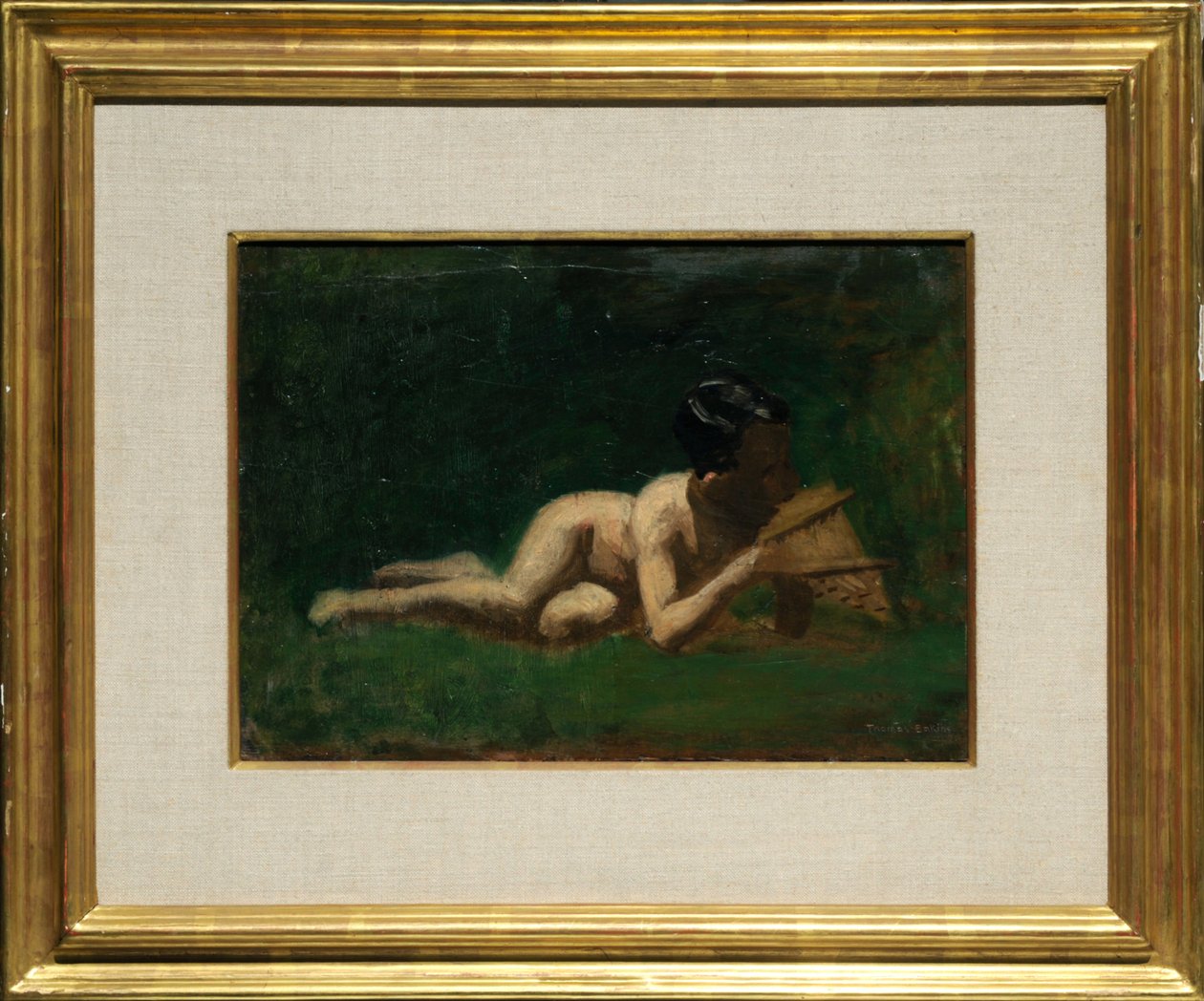 Studie av pojke som ligger tillbakalutad i ”Arcadia” av Thomas Eakins