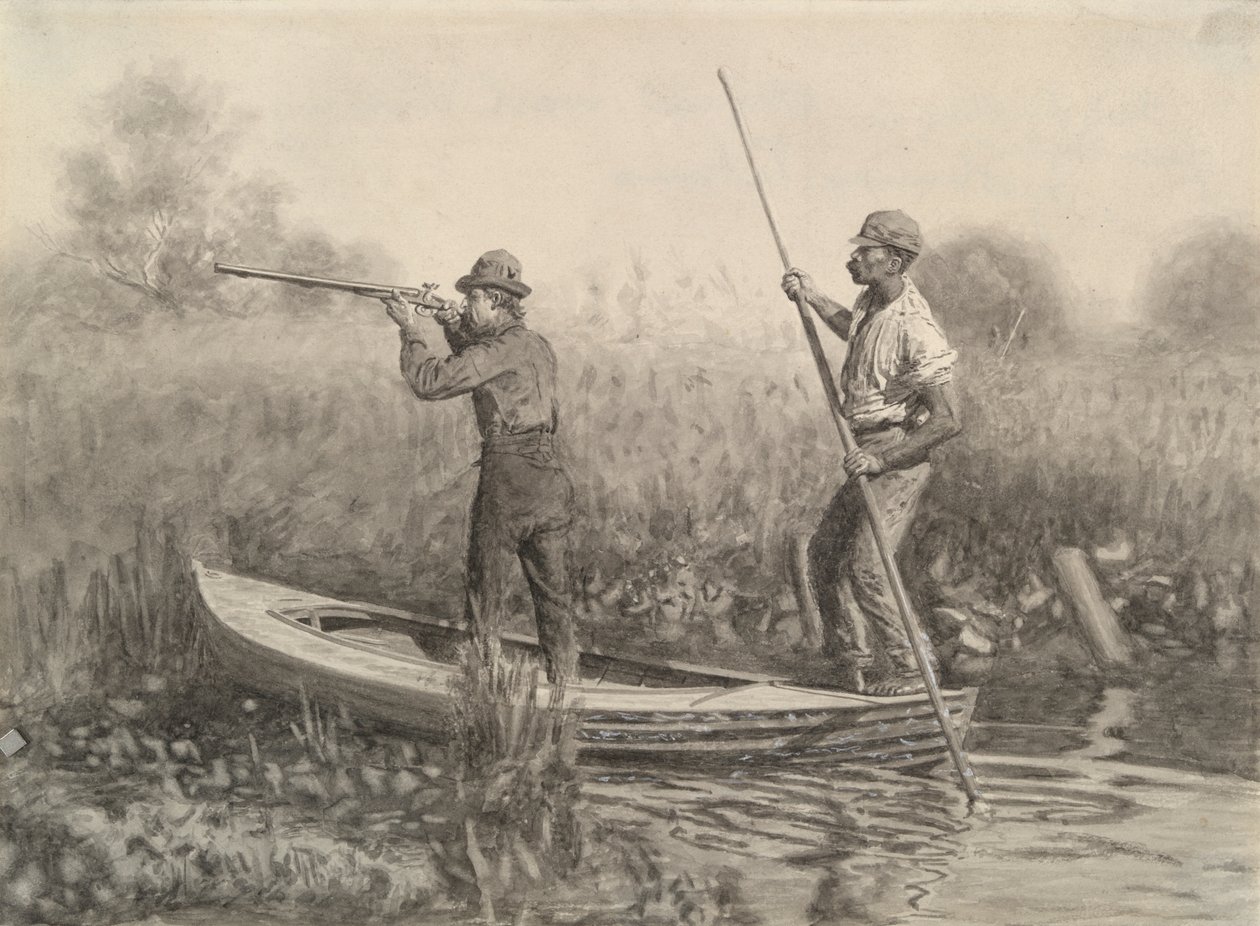 Studie för järnvägsskytte från en punkt av Thomas Eakins