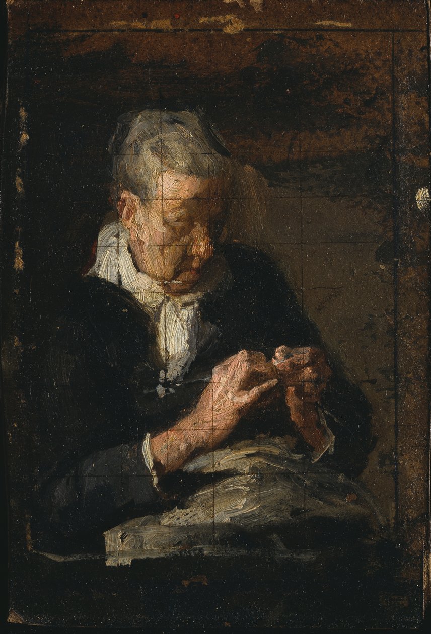 Kvinna som stickar av Thomas Eakins