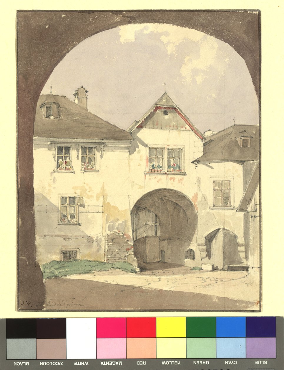 Motiv från Klosterneuburg (hus) av Thomas Ender