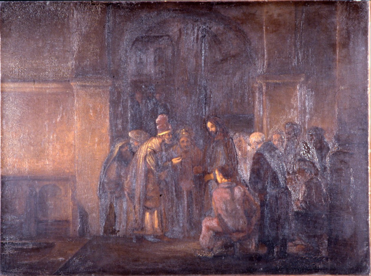 Hyllningspengarna (efter Rembrandt) av Thomas F. Hodgkins