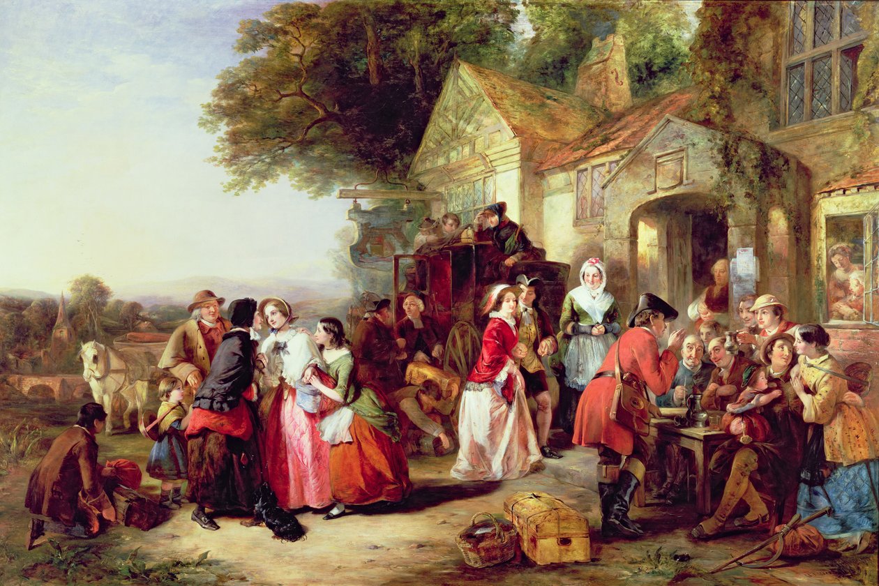 Coachens ankomst, 1850 av Thomas Falcon Marshall