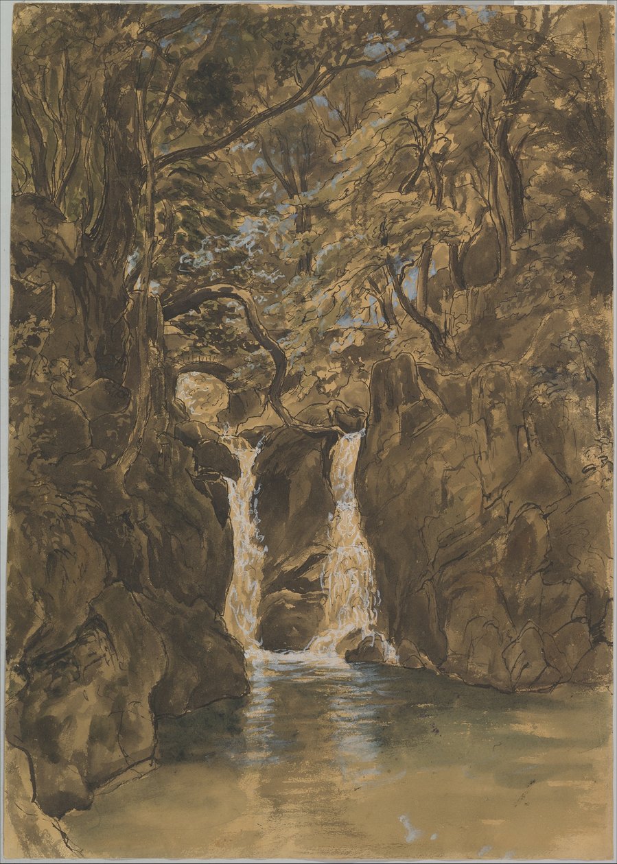 Utsikt över nedre Rydal Falls, Cumbria av Thomas Fearnley