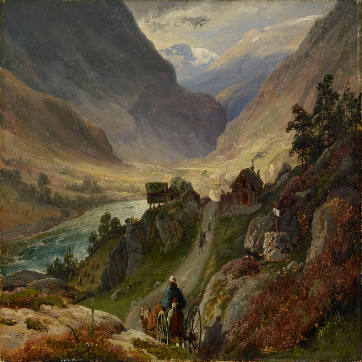 Branta vägar i Lærdal av Thomas Fearnley
