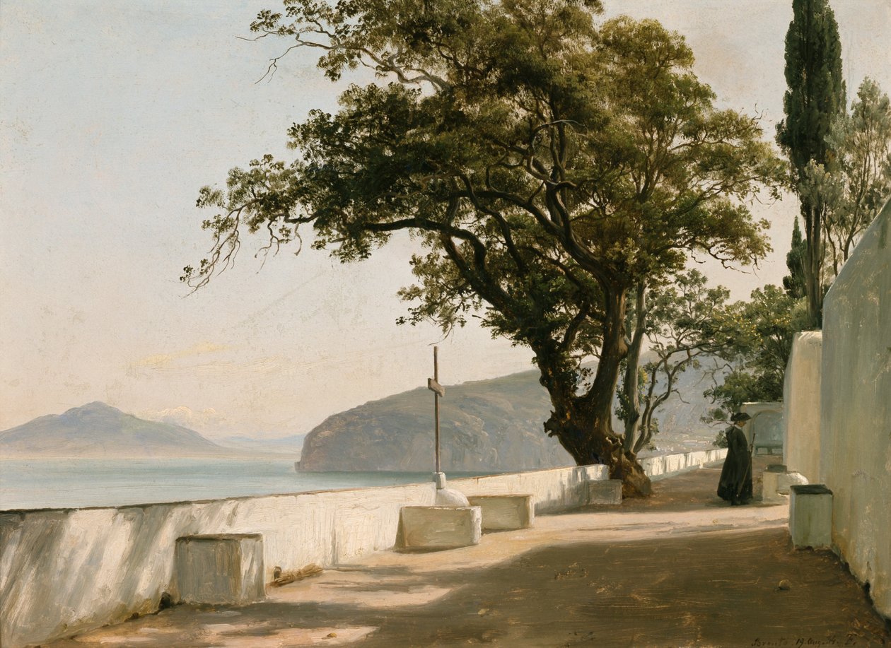 Terrass med stenek, Sorrento av Thomas Fearnley