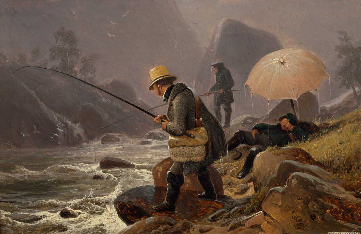 Målarna Fearnley, Achenbach, Breslauer fiskar i av Thomas Fearnley