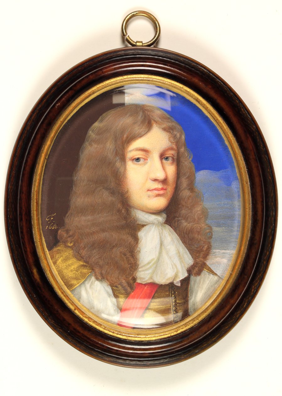 En gentleman traditionellt identifierad som Sir John Egerton (akvarell på veläng) av Thomas Flatman