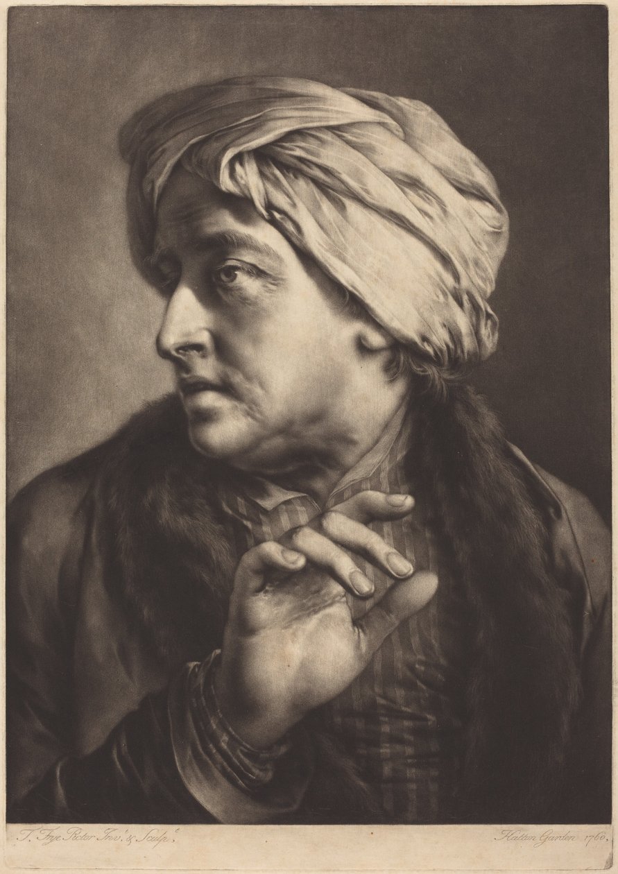 En man med turban och randig skjorta av Thomas Frye