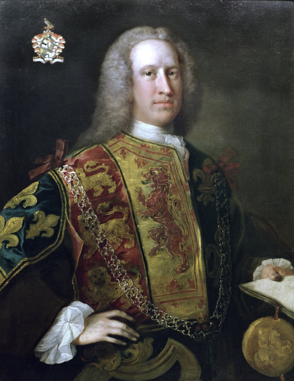 Sir Charles Townley, Strumpebandskung av vapen av Thomas Frye