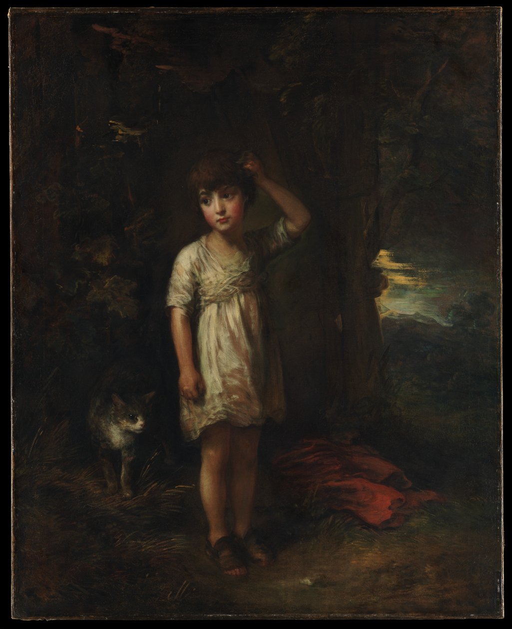 En pojke med en katt - Morgon av Thomas Gainsborough