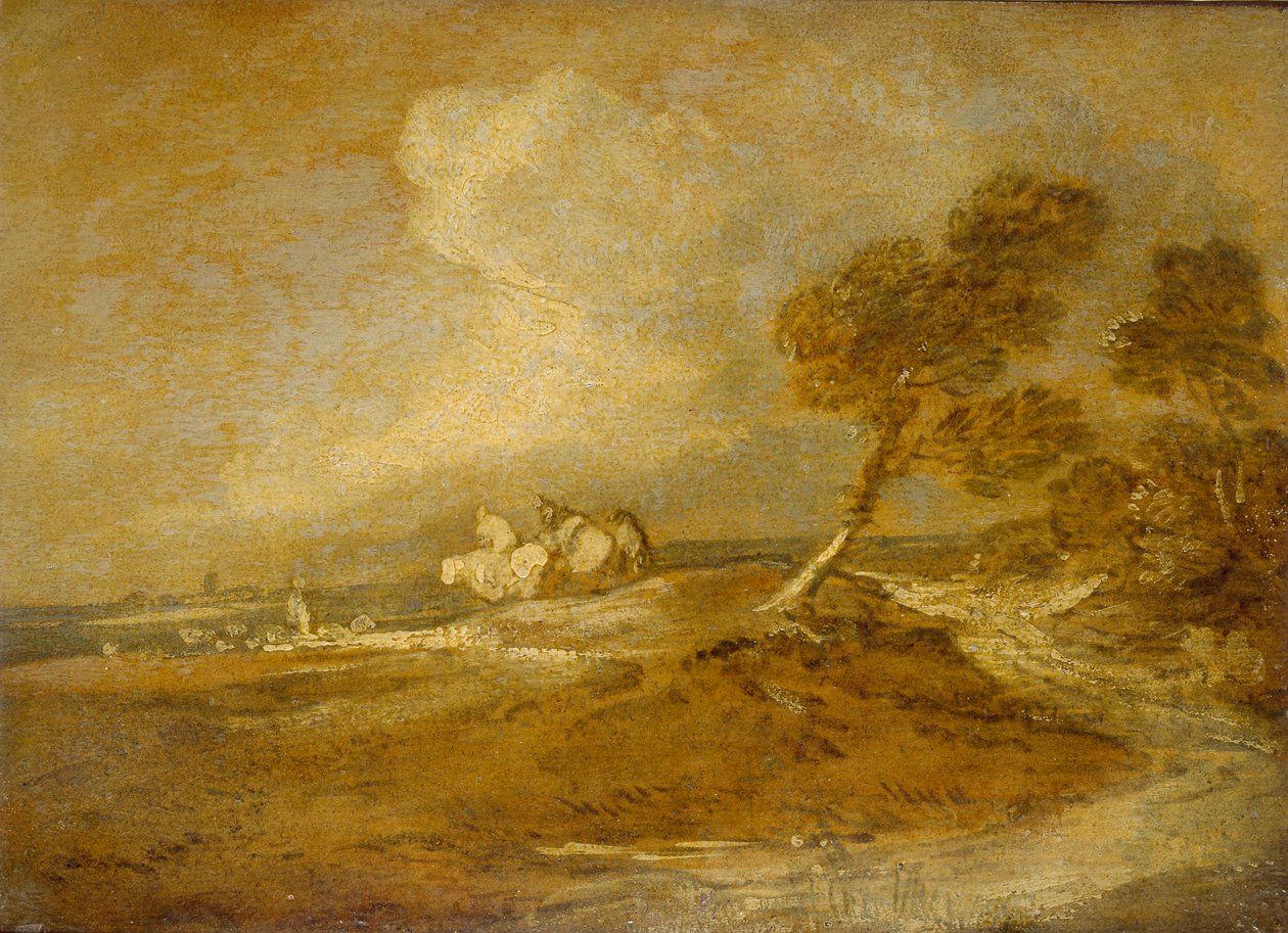 Ett landskap med ryttare, sent 1700-tal av Thomas Gainsborough