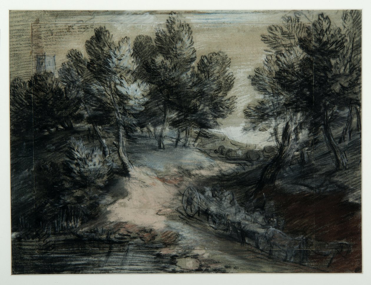 En timmervagn på en skogsväg, 1775-80 av Thomas Gainsborough