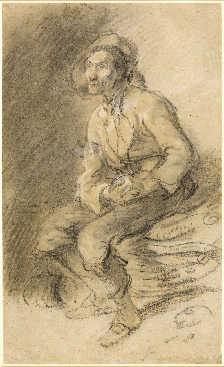 En vedman sittande på ett knippe bögar av Thomas Gainsborough