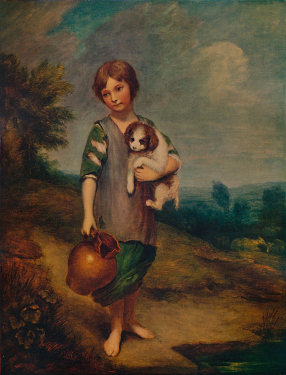 Stugaflicka med hund och kanna, 1785, 1935 av Thomas Gainsborough