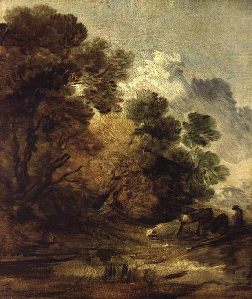 Herde kör boskap mot en pool av Thomas Gainsborough