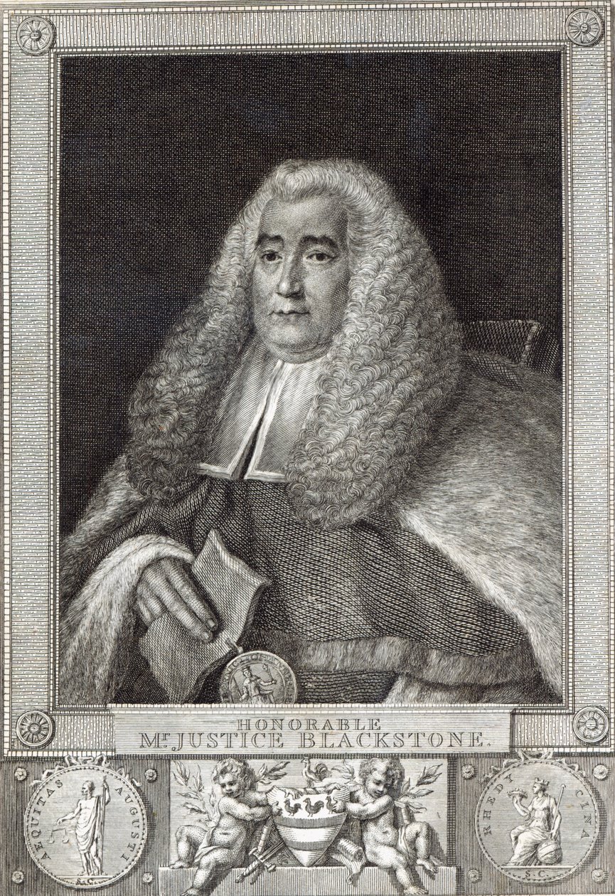 Ärade Herr Justice Blackstone, graverad av Hall av Thomas Gainsborough