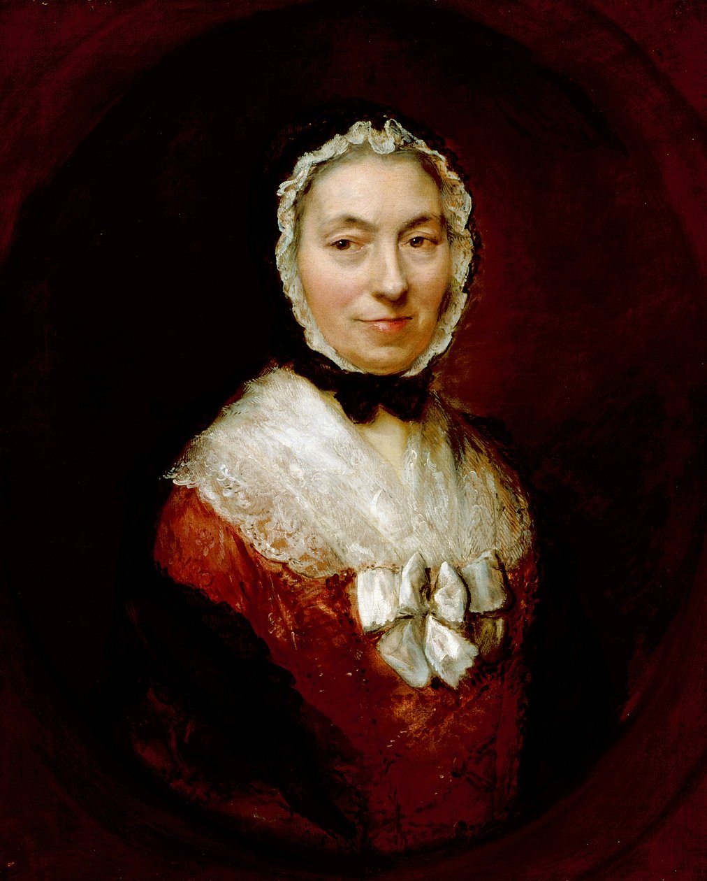 Lady In A Mob Cap (olja på duk) av Thomas Gainsborough
