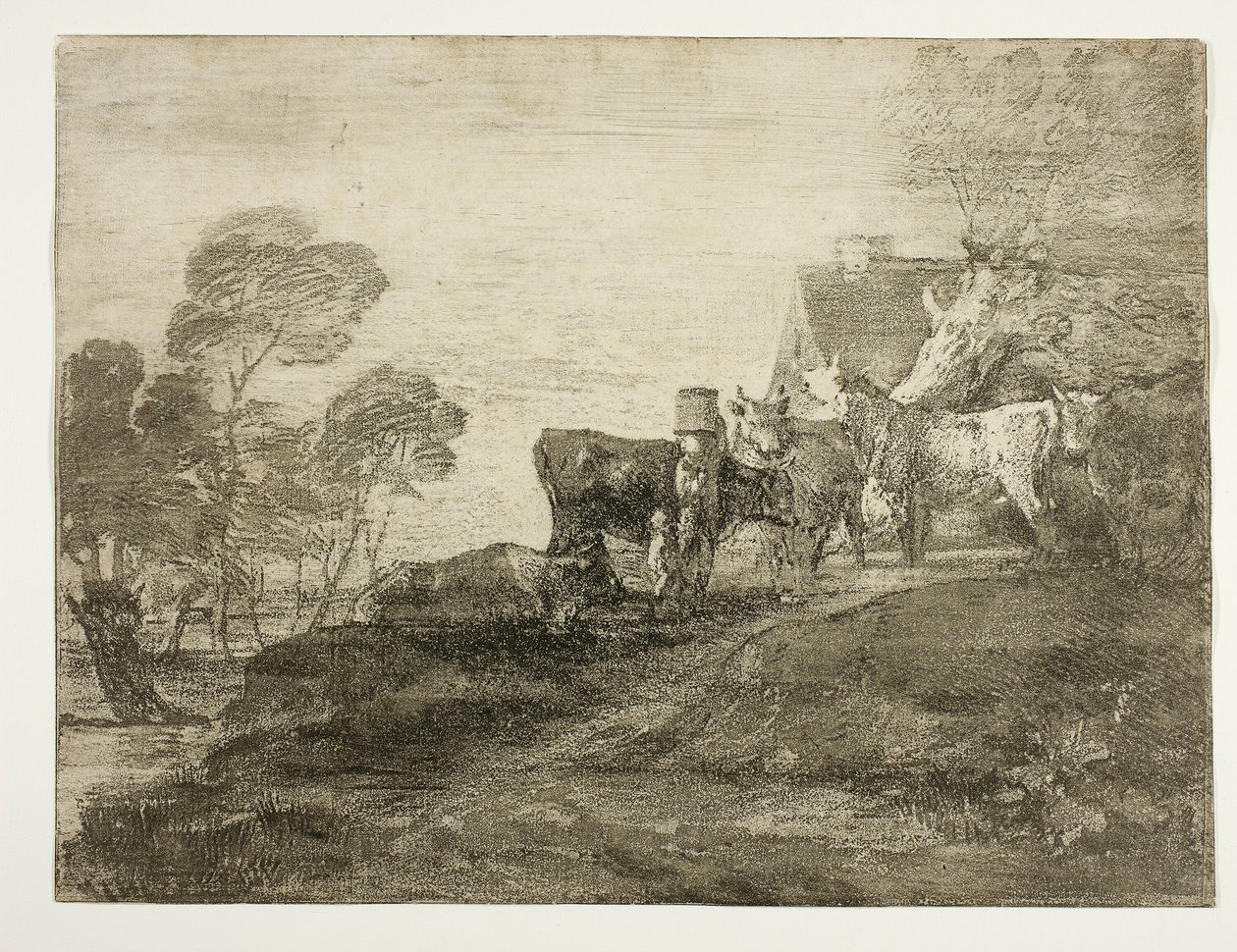 Landskap med boskap vid en stuga av Thomas Gainsborough