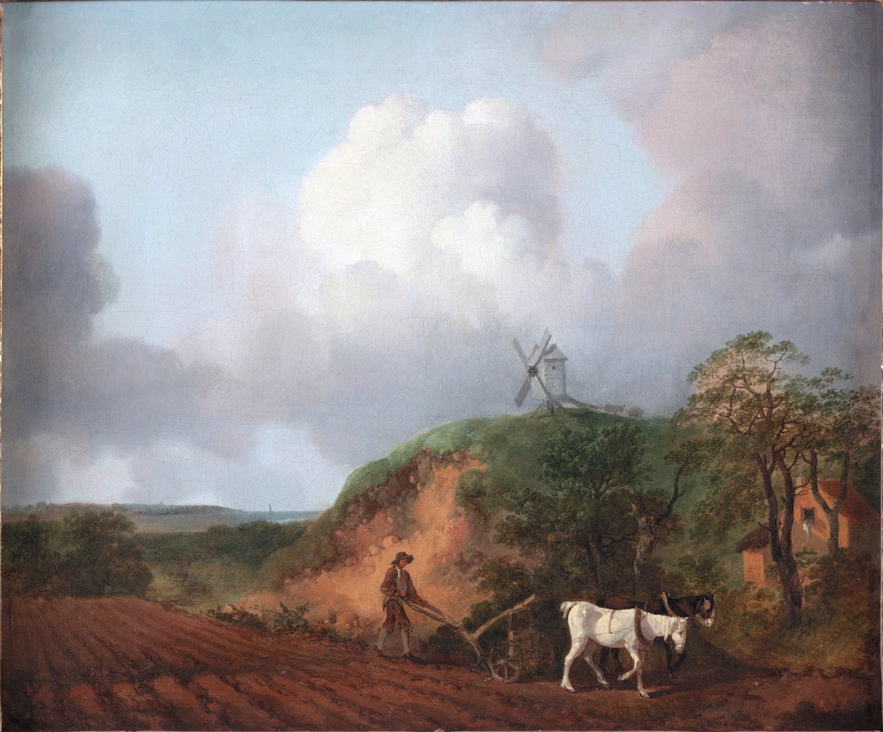 Bonde som plöjer med två hästar, 1750-1753 av Thomas Gainsborough
