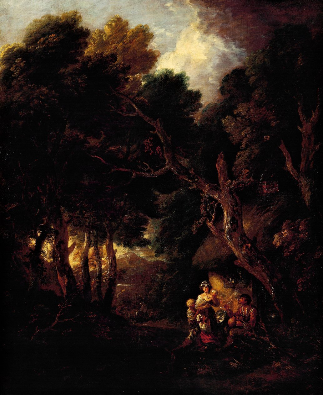 Rörrökande bonde utanför dörren till sin stuga av Thomas Gainsborough (1727-1788) av Thomas Gainsborough