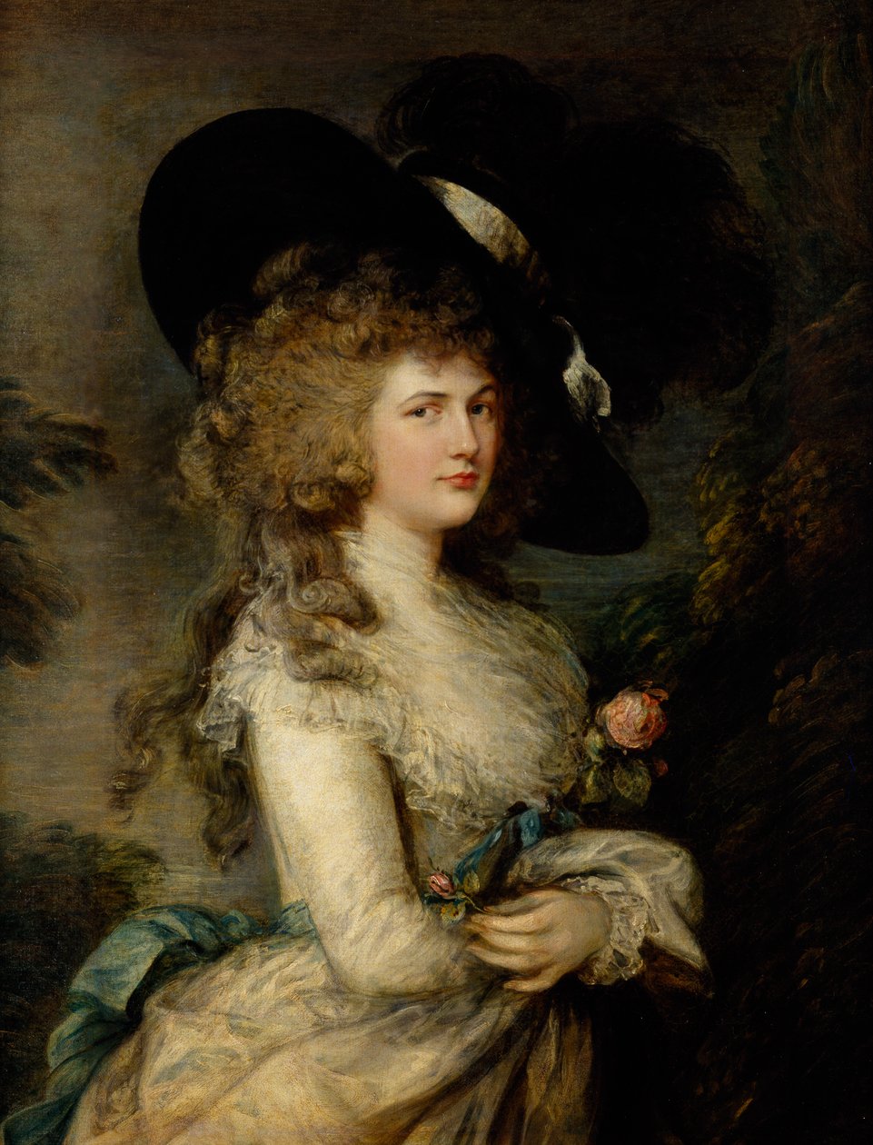 Porträtt av Georgiana, hertiginna av Devonshire, ca 1785-87 (olja på duk) av Thomas Gainsborough