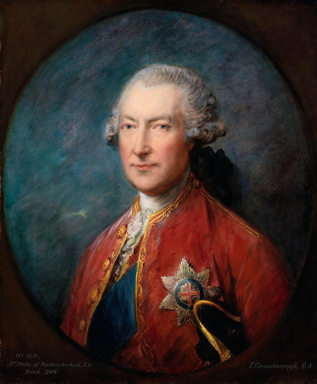 Porträtt av Hugh Smithson (Percy), 1:e hertig av Northumberland (1714-1786), tidigare Lord Lieutenant of Ireland av Thomas Gainsborough