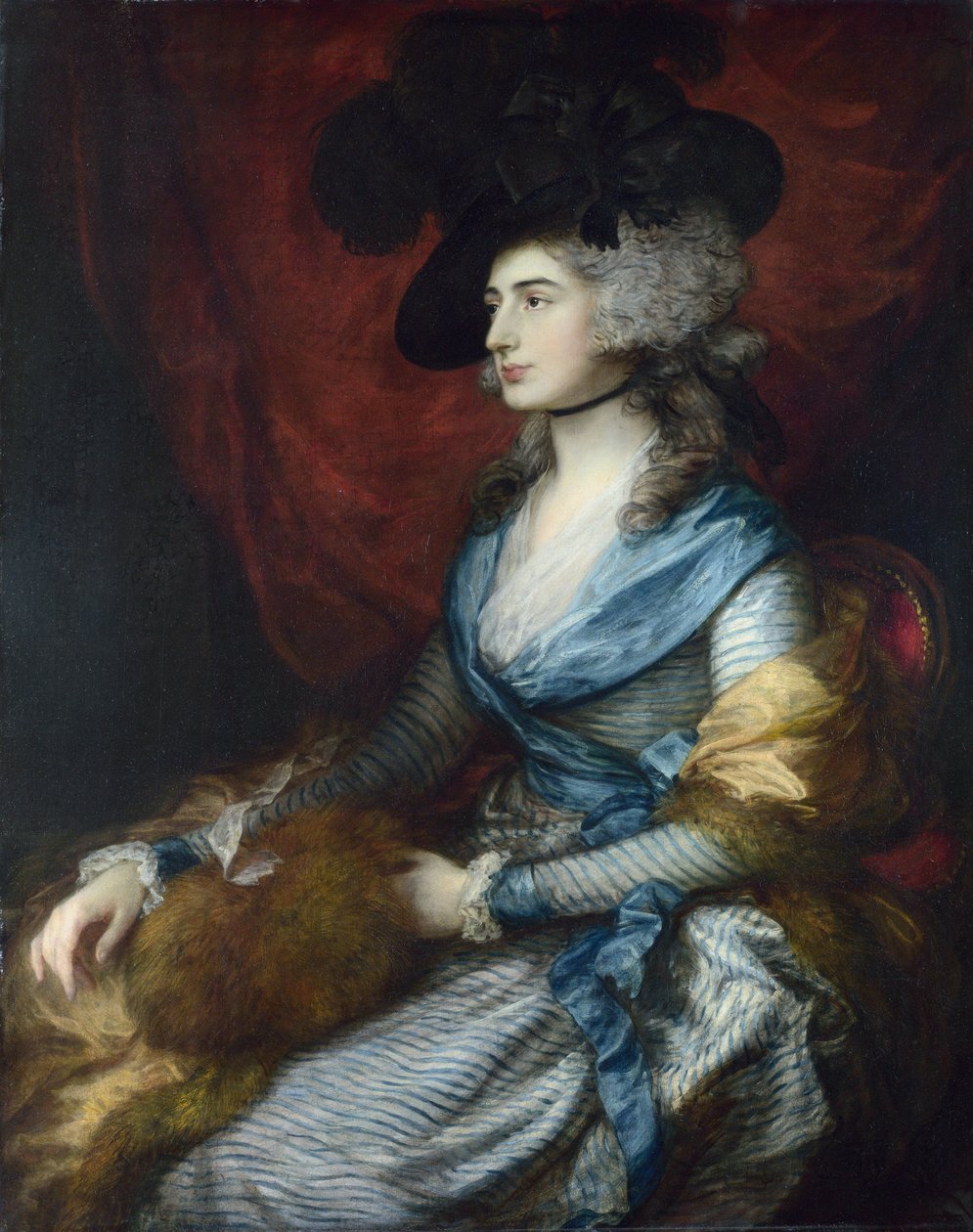 Porträtt av Sarah Siddons (1755-1831) - Peinture de Thomas Gainsborough (1727-1788), Olja på duk 1785 - National Gallery, London 126x99,5 av Thomas Gainsborough