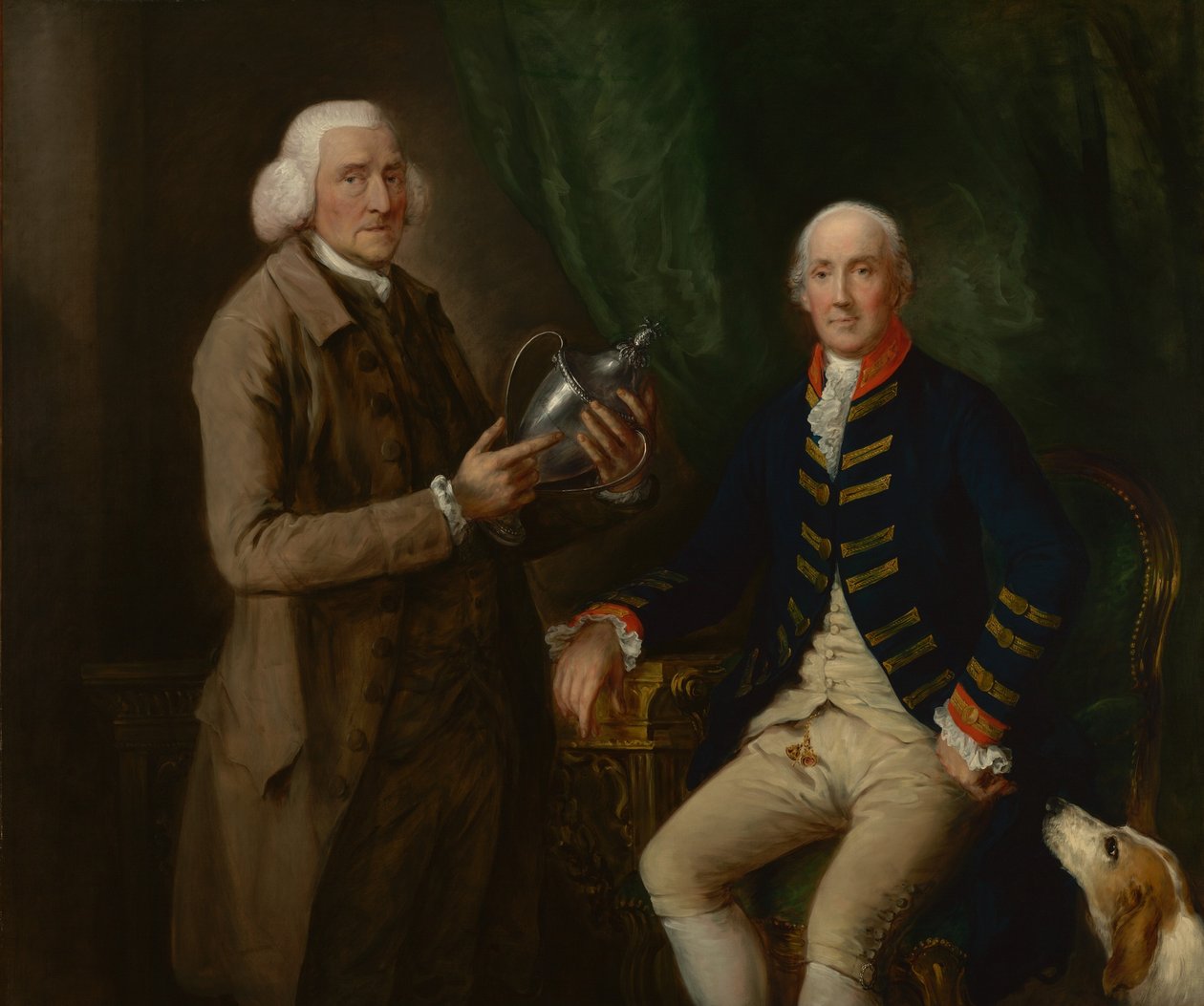 Porträtt av William Anne Hollis, 4:e earl av Essex, som överräcker en bägare till Thomas Clutterbuck från Watford av Thomas Gainsborough