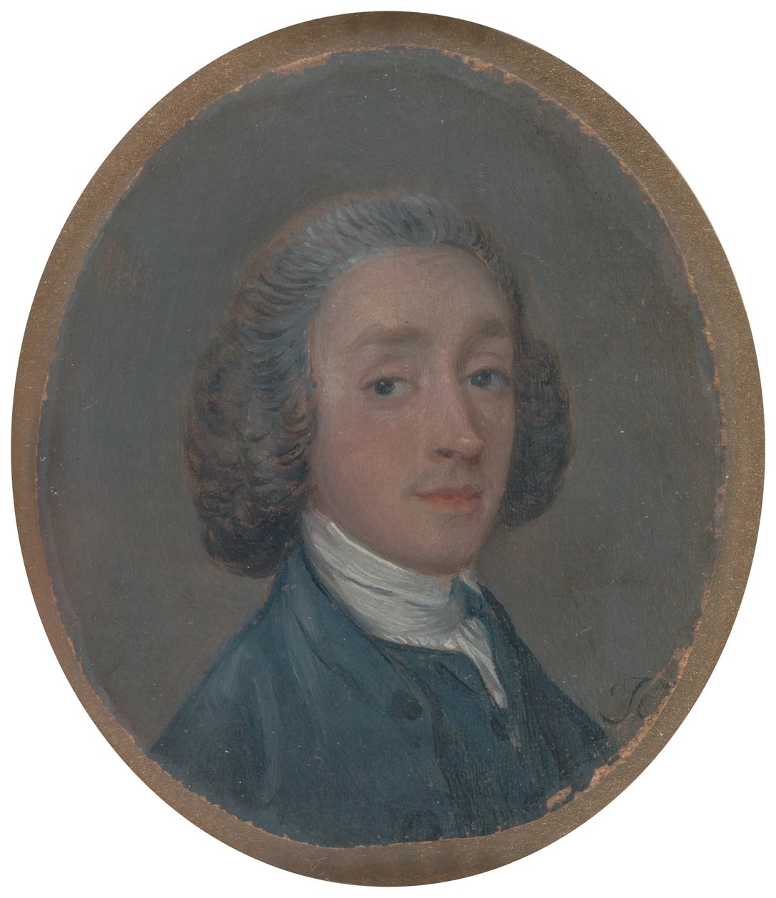 Porträtt av en ung man med pudrat hår, ca. 1750. av Thomas Gainsborough
