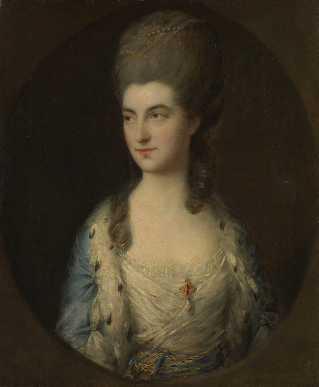 Porträtt av en ung kvinna, kallad Miss Sparrow, 1770-talet. av Thomas Gainsborough