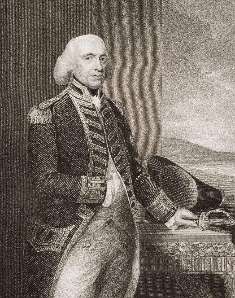 Richard Howe, 1st Earl Howe, illustration från 