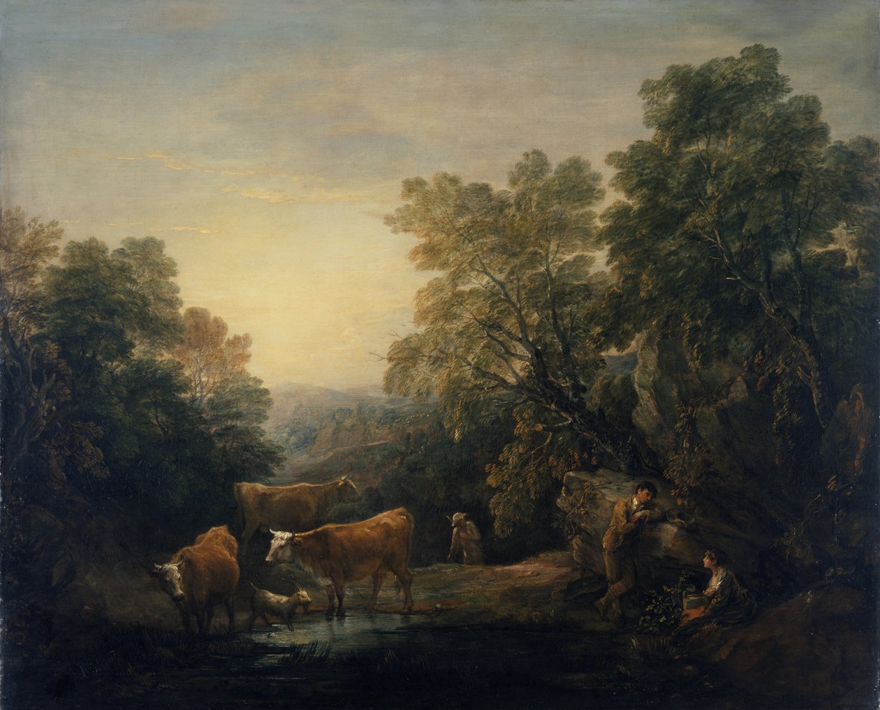 Klippigt landskap med Hagar och Ismael (olja på duk) av Thomas Gainsborough