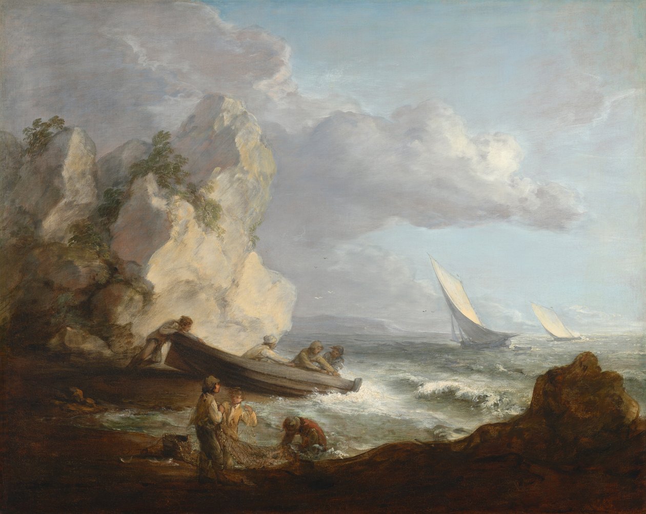 Havskust med fiskare av Thomas Gainsborough