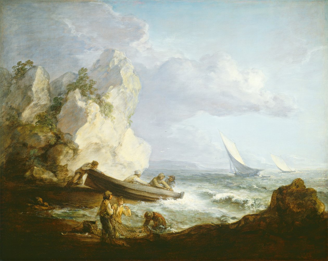 Stranden med fiskare, ca. 1781-82 (olja på duk) av Thomas Gainsborough
