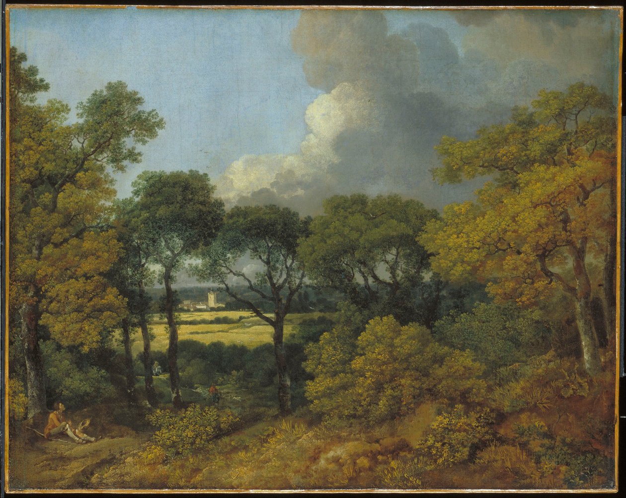 Skogslandskap med en vilande bonde av Thomas Gainsborough