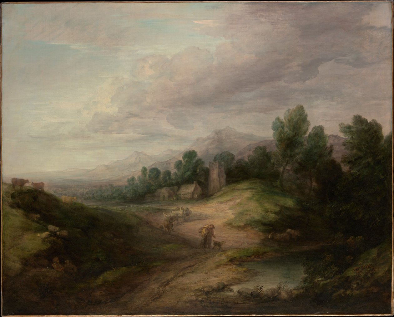 Skogklätt höglandslandskap av Thomas Gainsborough