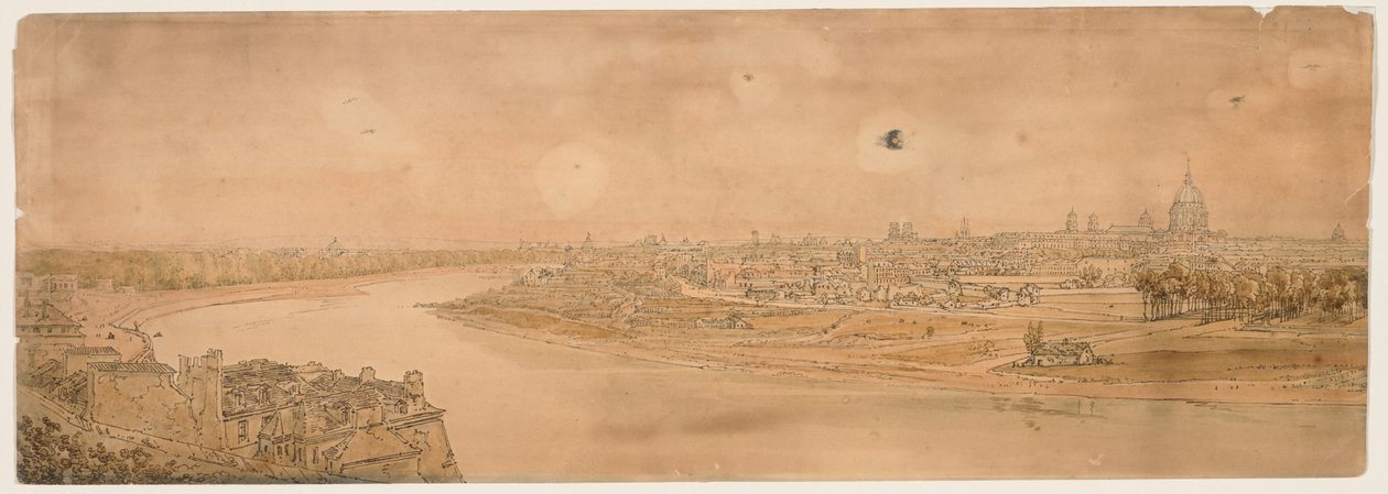 Ett urval av tjugo av de mest pittoreska vyerna i Paris: En allmän utsikt över Paris, tagen från Chaillot av Thomas Girtin