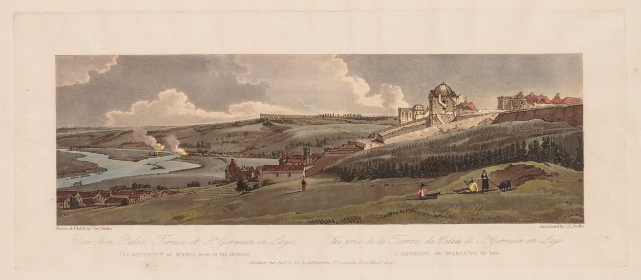 Ett urval av tjugo av de mest pittoreska vyerna i Paris: Utsikt från Palace Terrace, 1803. av Thomas Girtin