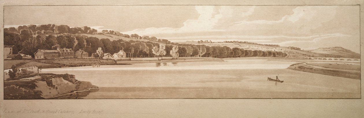 Ett urval av tjugo av de mest pittoreska vyerna i Paris: View of St. Cloud..., 1802. av Thomas Girtin