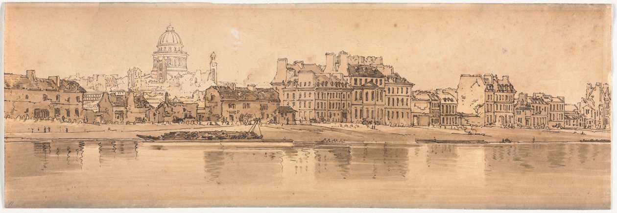 Ett urval av tjugo av de mest pittoreska vyerna i Paris: Vy över Pantheon tagen från Arsenalen av Thomas Girtin