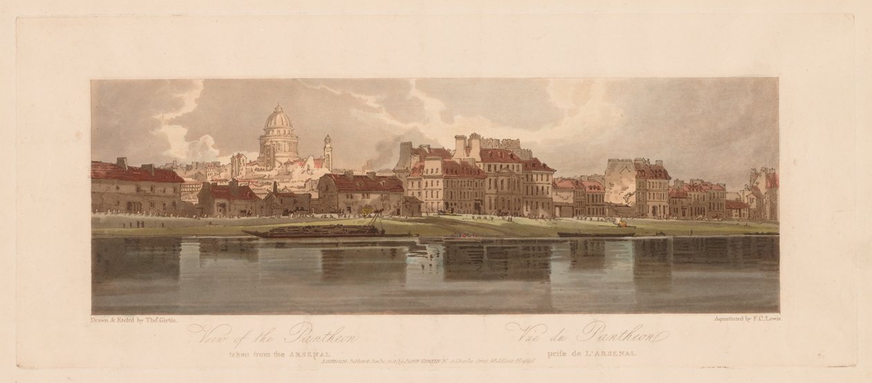 Ett urval av tjugo av de mest pittoreska vyerna i Paris: View of the Pantheon..., 1803. av Thomas Girtin