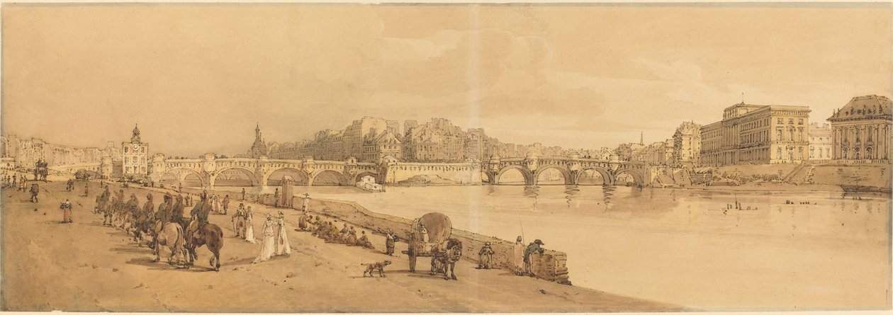 Utsikt över Pont Neuf, myntverket etc.: pl.8 av Thomas Girtin