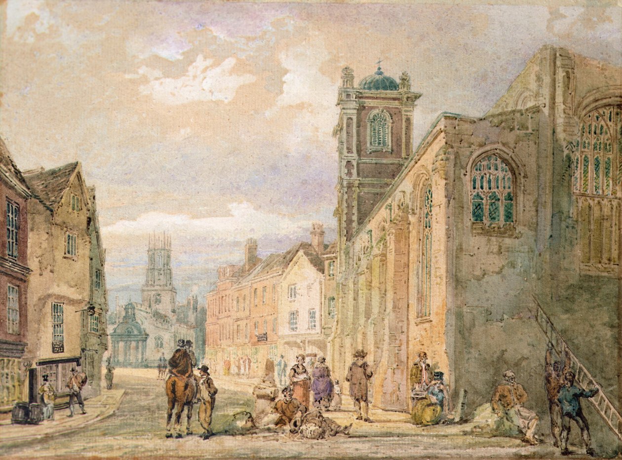 All Saints Pavement, York (penna och akvarell) av Thomas Girtin