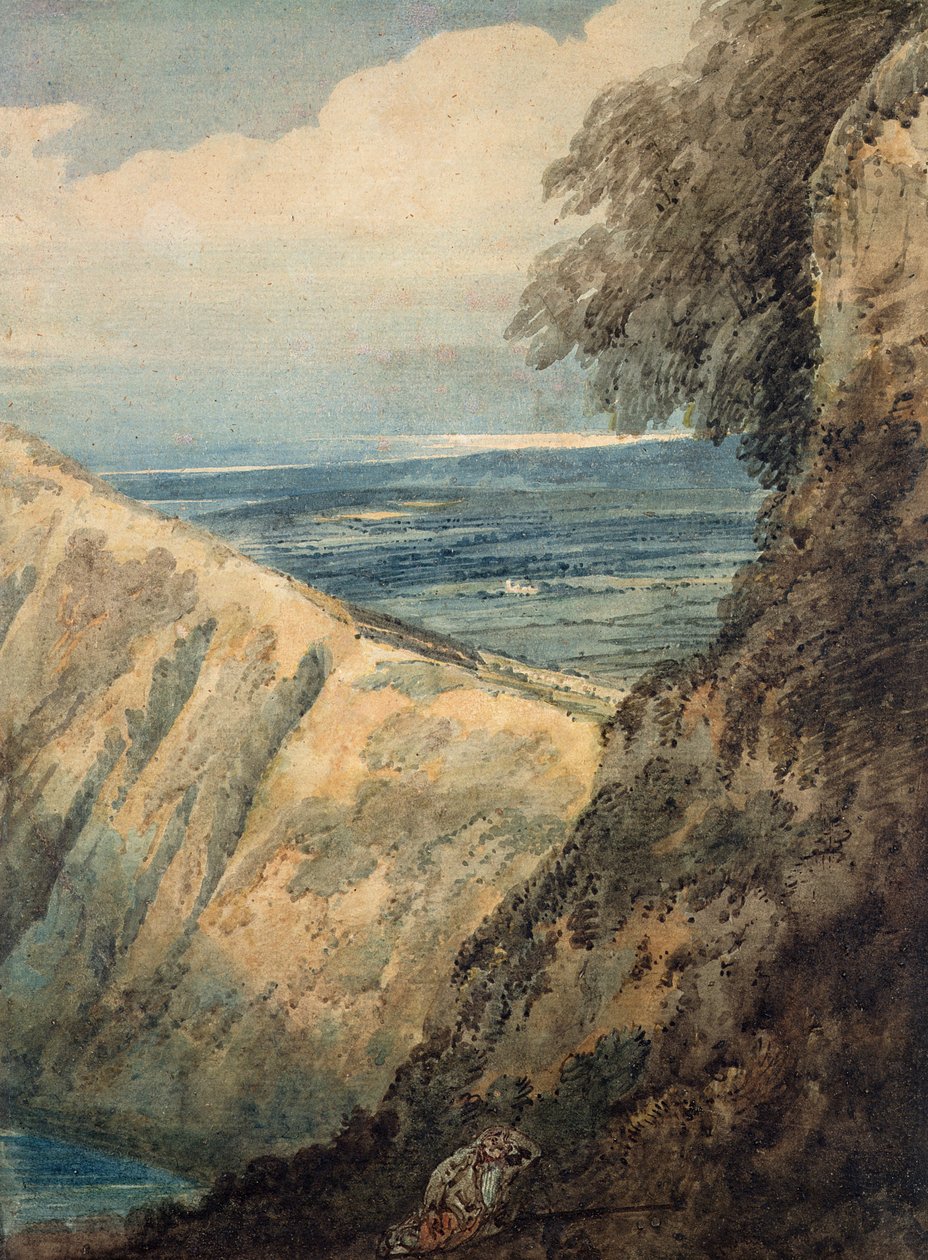 Kusten av Dorset, nära Lulworth Cove av Thomas Girtin