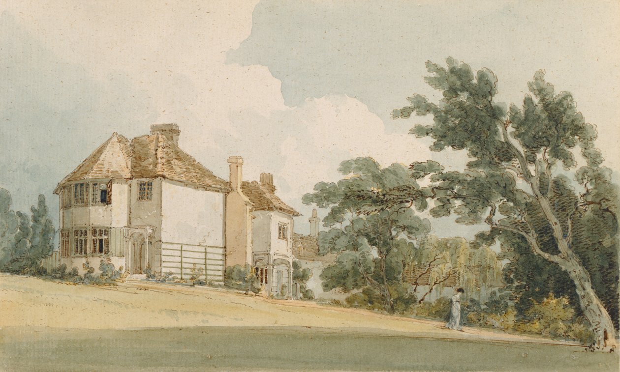 Country House, c.1797 (wc med penna och bläck över grafit på papper) av Thomas Girtin