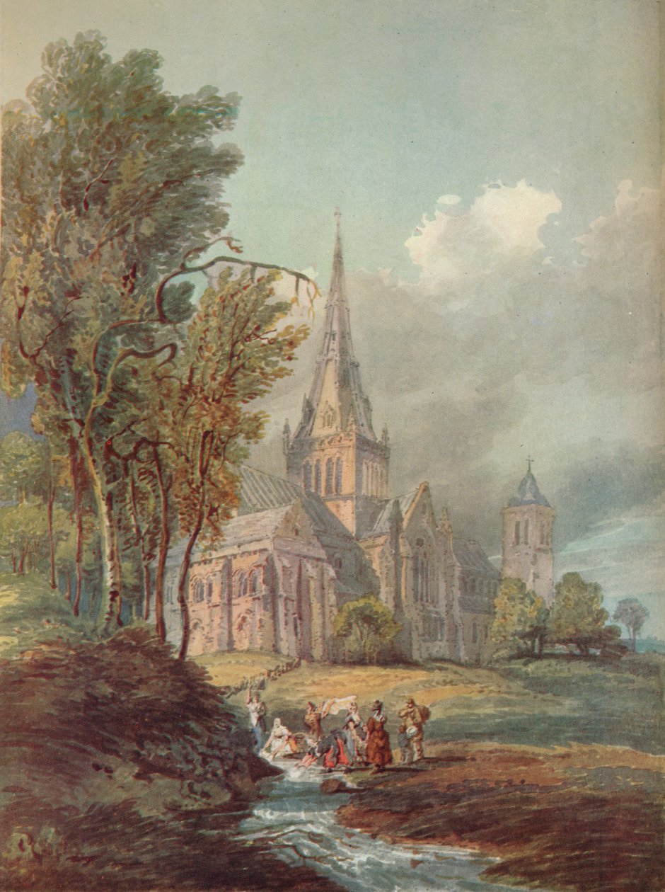 Glasgow Cathedral, c1700-talet av Thomas Girtin