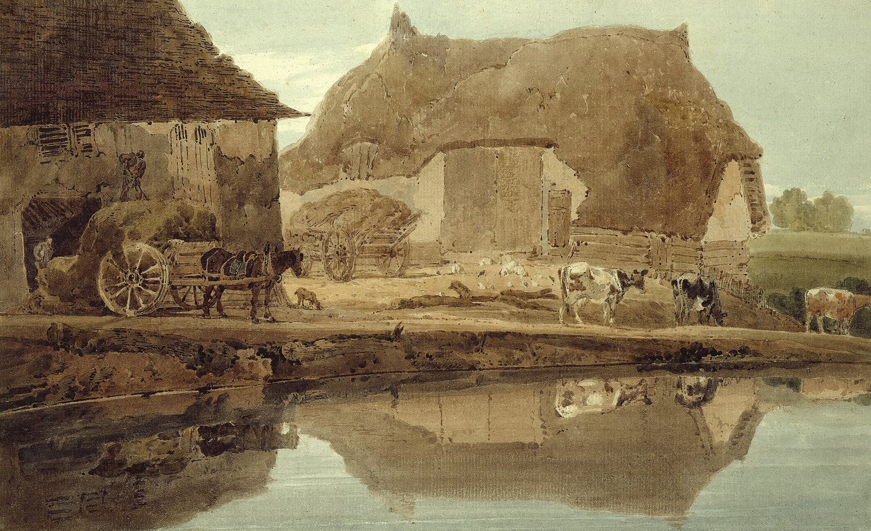 Phineas Borrets gård nära Saffron Walden av Thomas Girtin