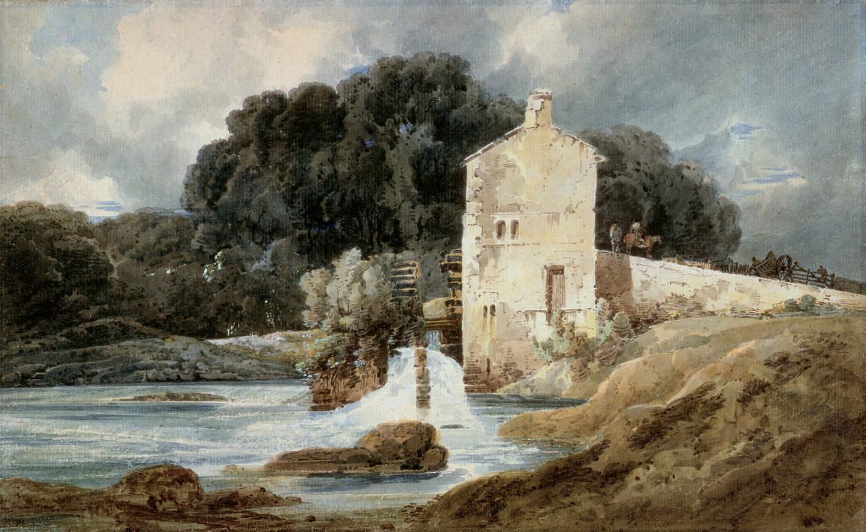 The Abbey Mill, Knaresborough, ca 1801 (akvarell med kroppsfärg över grafit på lagt papper) av Thomas Girtin