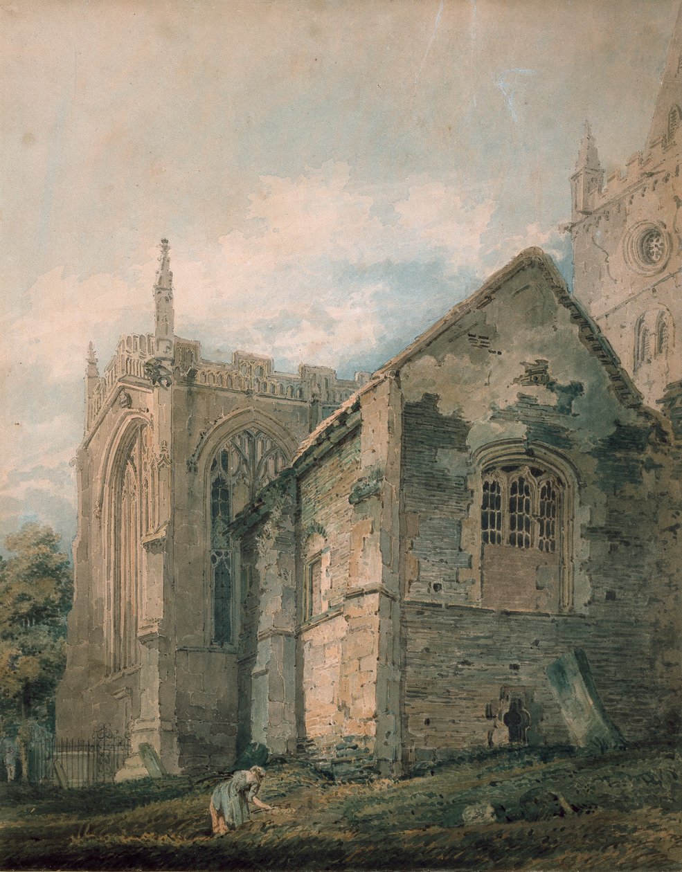 The Ancient Charnel House, Holy Trinity Church, Stratford-upon-Avon, 1700-talet av Thomas Girtin